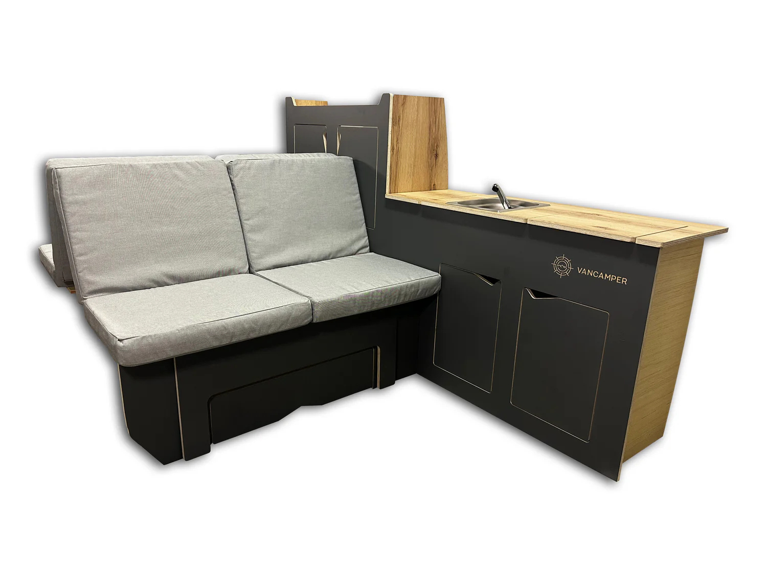 GO-EASY - Camper Interieur Set Grafiet/Eik