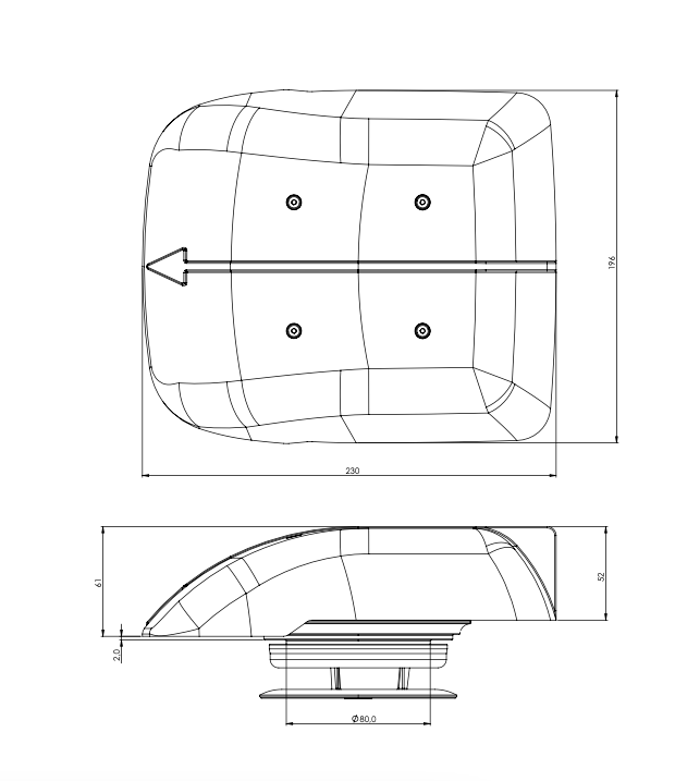 WINGLET 12V Dakventilator