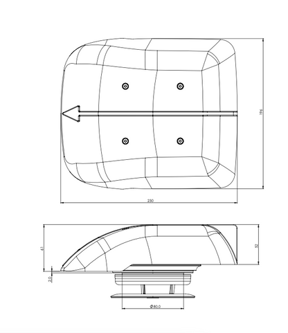 WINGLET 12V Dakventilator